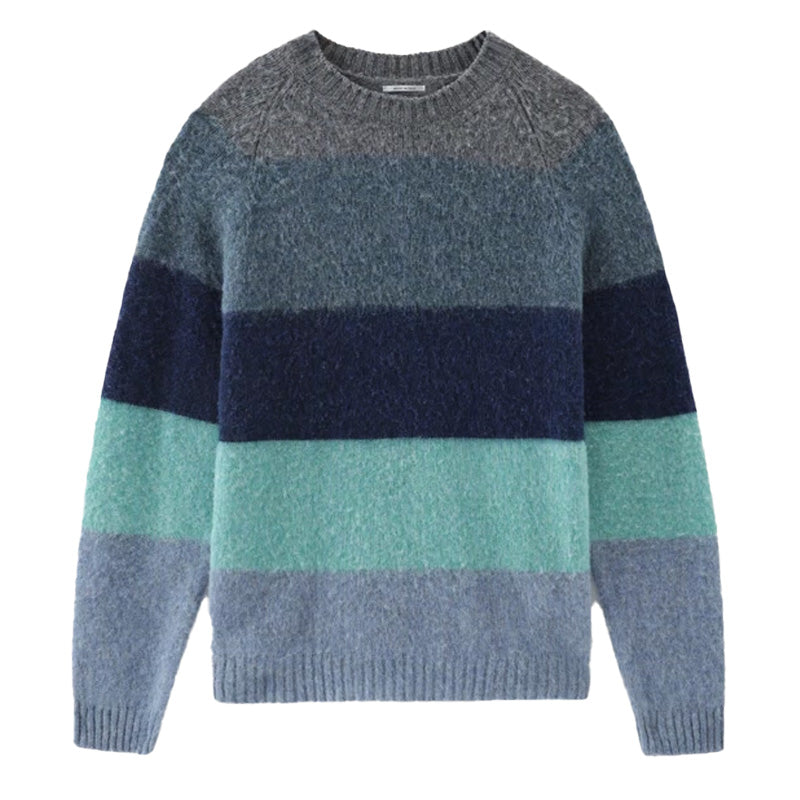 Woolrich Striped Crewneck Knit Green Stripe Woolrich