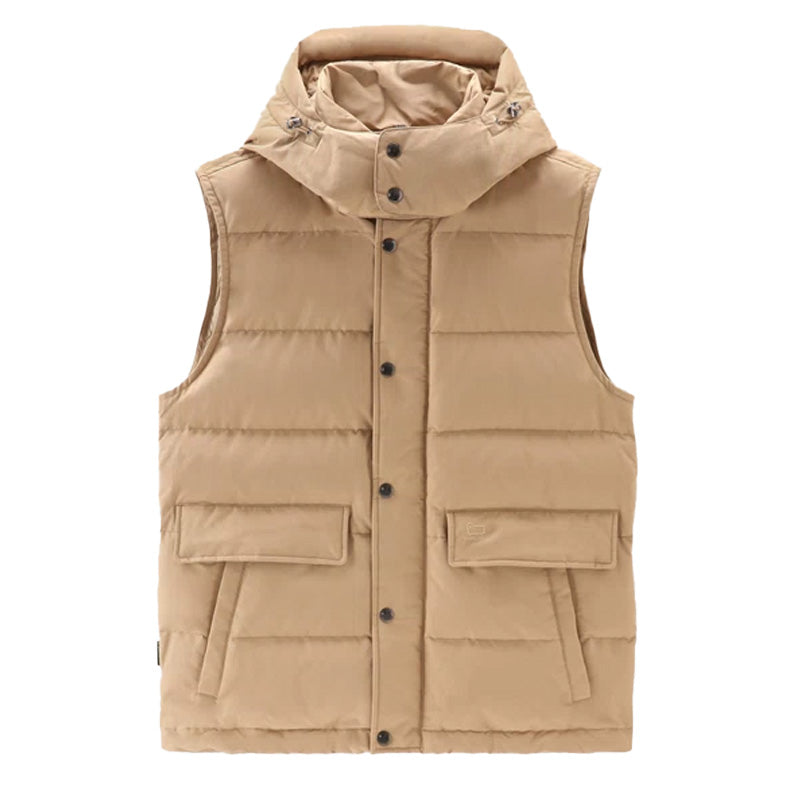 Woolrich Aleutian Detachable Hood Vest Gold Khaki Woolrich