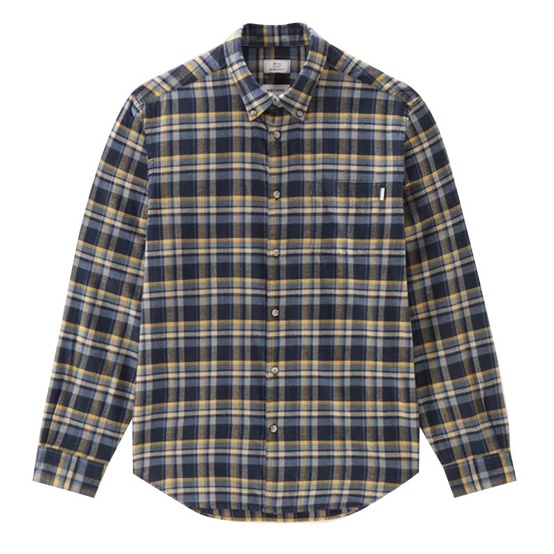 Woolrich Light Flannel Shirt Yellow Check Woolrich