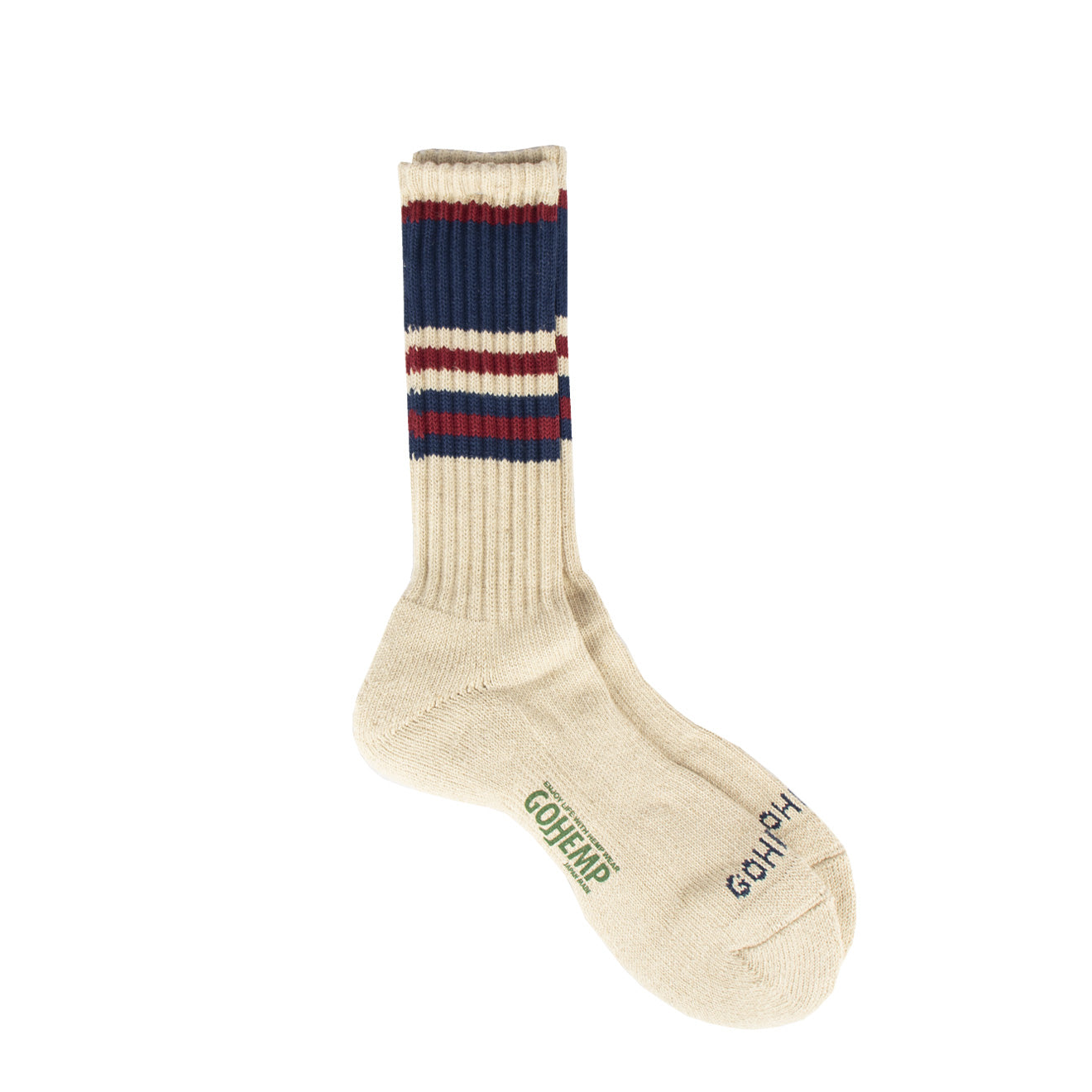 Anonymous Ism Gohemp Random Stripe Pile Crew Socks Navy Anonymous Ism