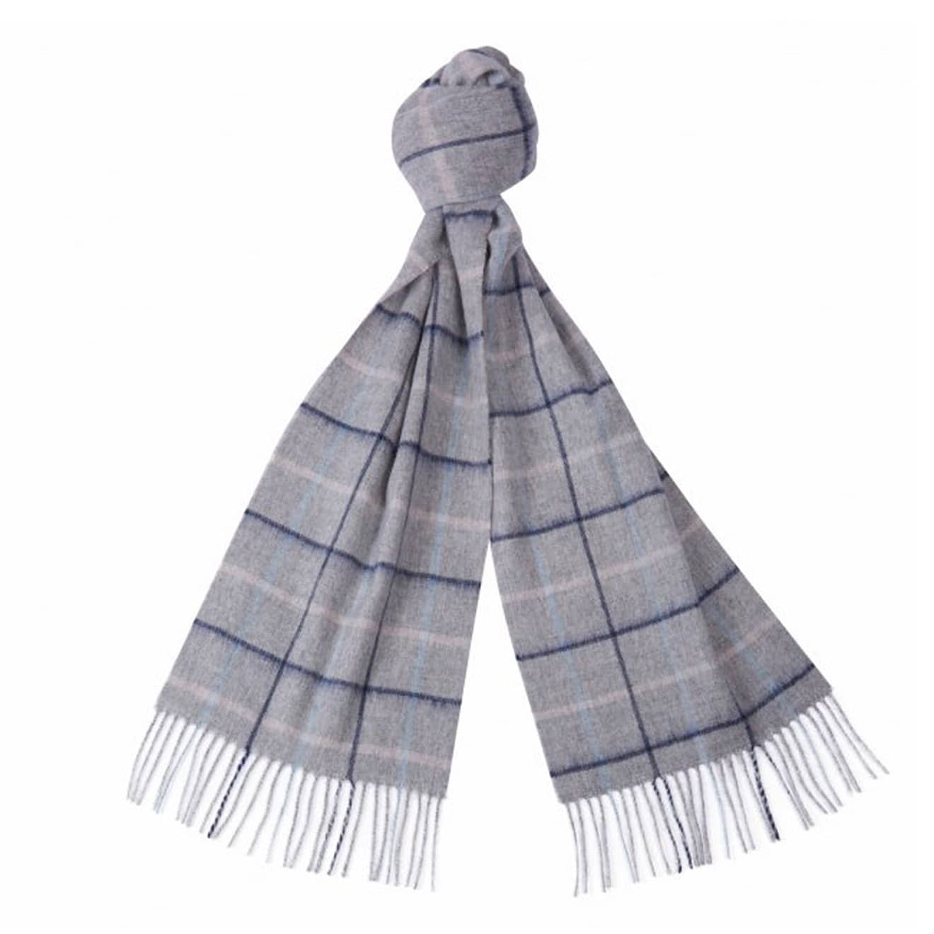 Barbour Country Tattersall Scarf Grey/Blue/Pink Barbour