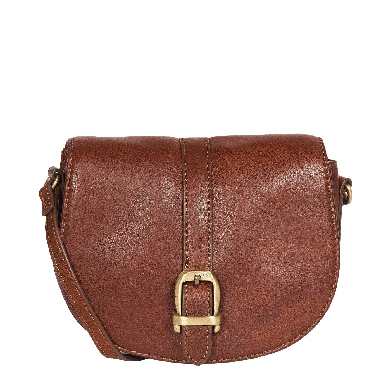 Barbour Womens Laire Leather Saddle Bag Brown Barbour