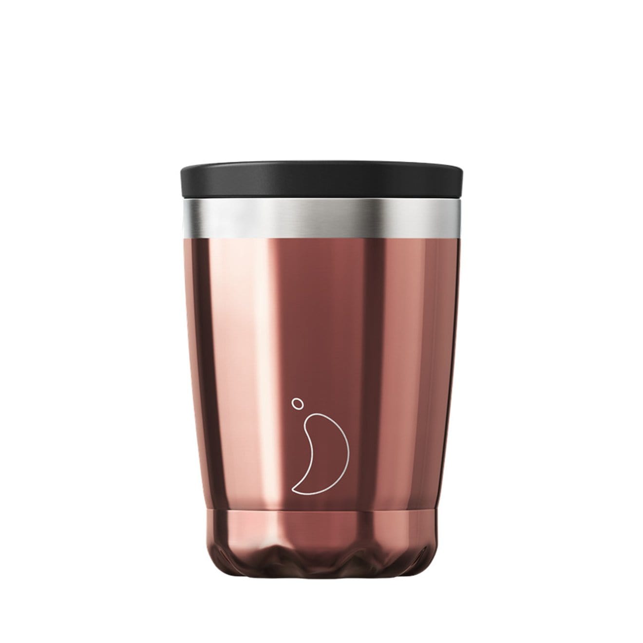 Chillys 340ml Coffee Cup Chrome Rose Gold - Parasol Store