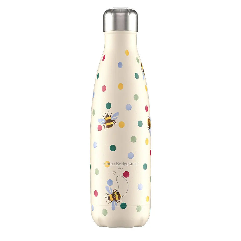 Chillys 500ml Water Bottle Emma Bridgewater Polka Dot and Bees Chillys Bottles