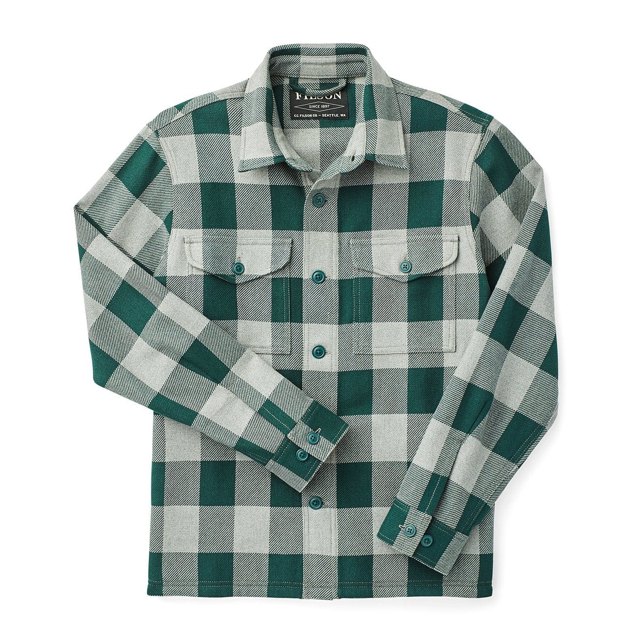 Filson Deer Island Jac-Shirt Forest Heather Green | Parasol Store