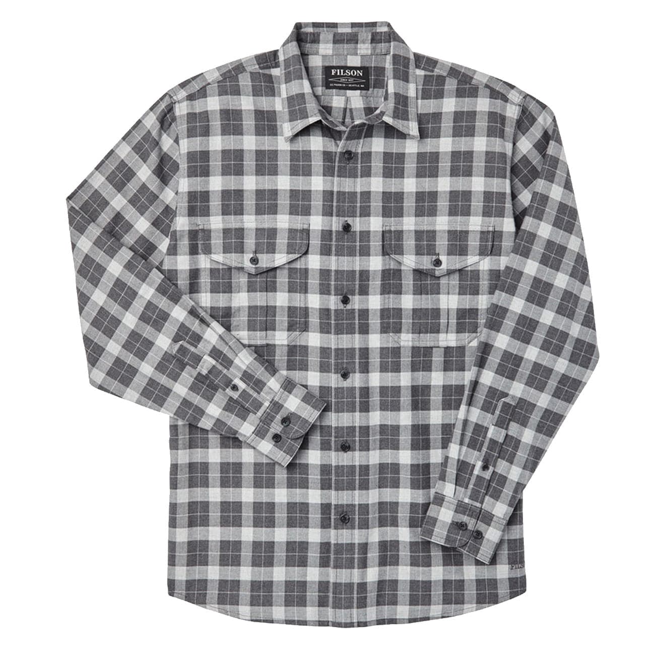 Filson Lightweight Alaskan Guide Shirt Heather Grey Plaid Filson