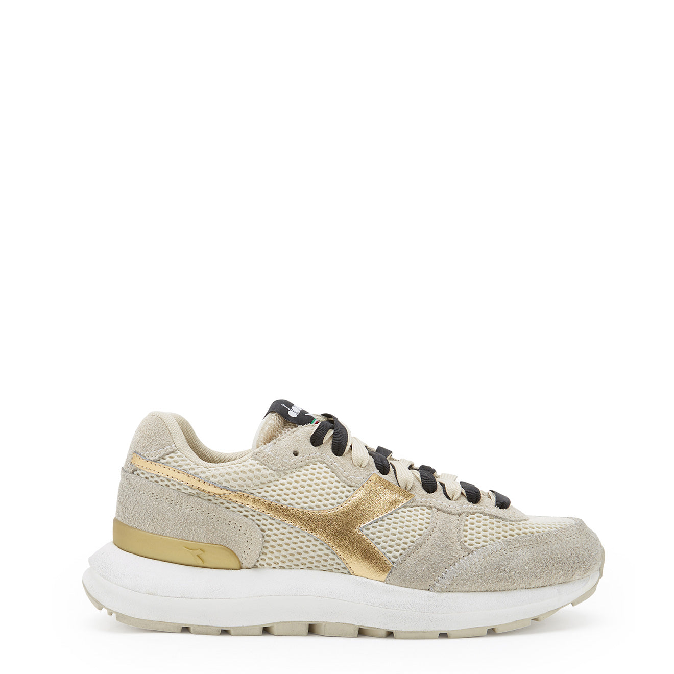 Diadora Women Kmaro 42 Metal Wax Trainers Seedpearl / Oyster Gray Diadora