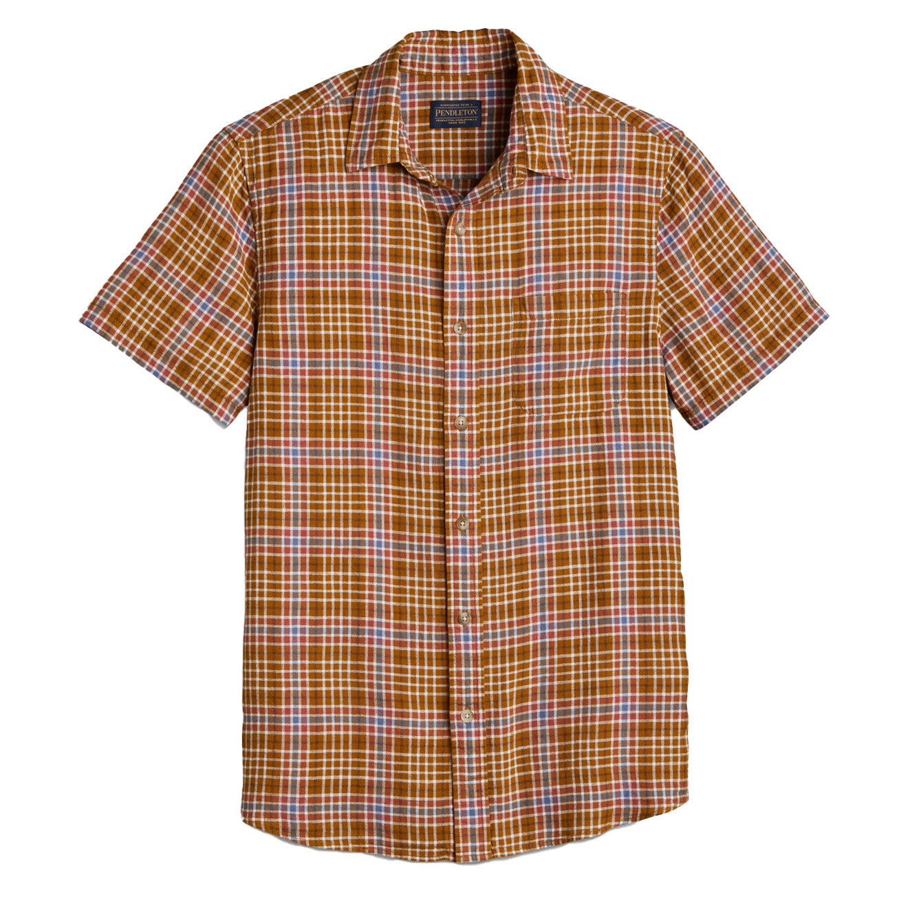 Pendleton Dawson Linen Shirt Bronze / Red / Blue Plaid Pendleton