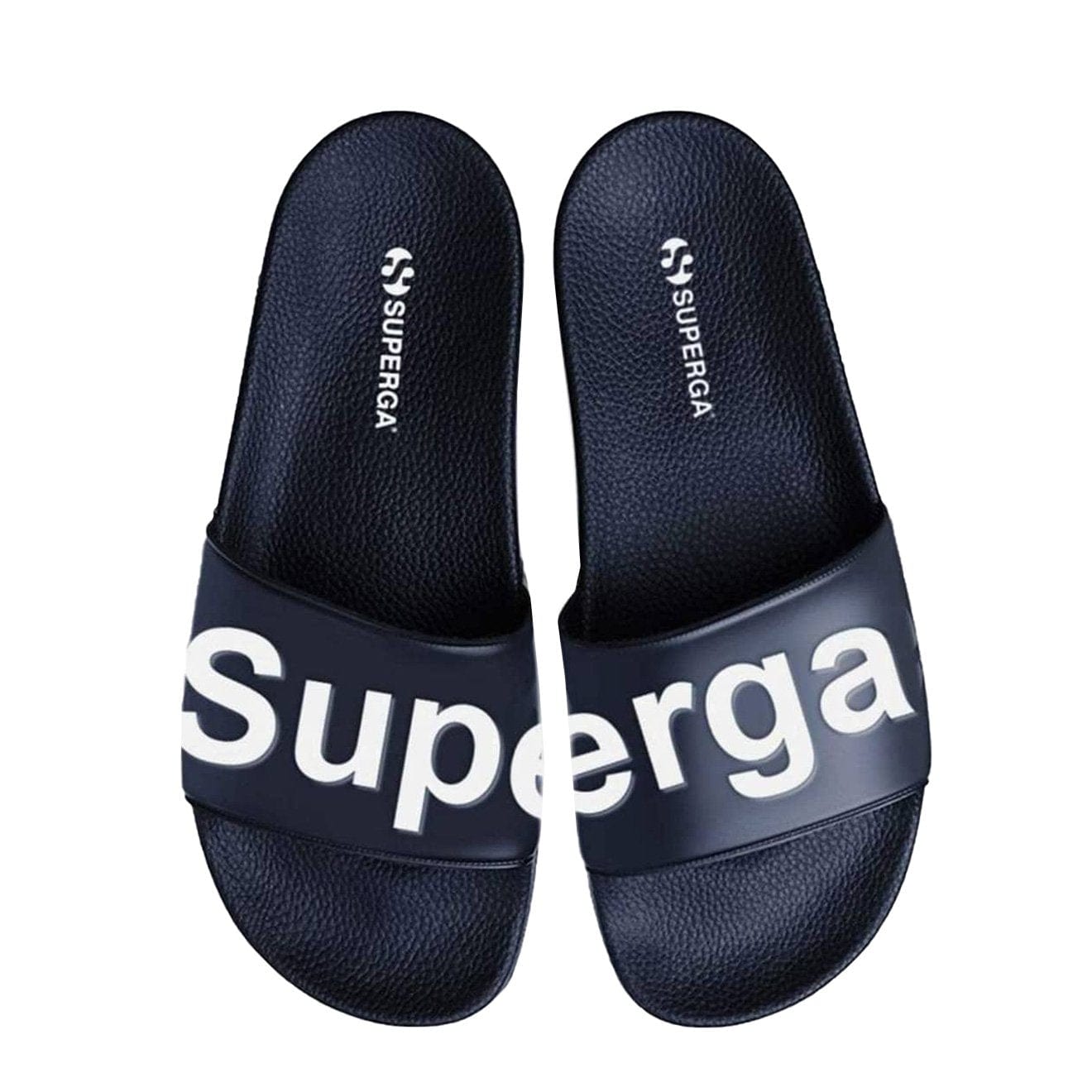 Superga Womens PUU Sliders Blue Navy / White Superga