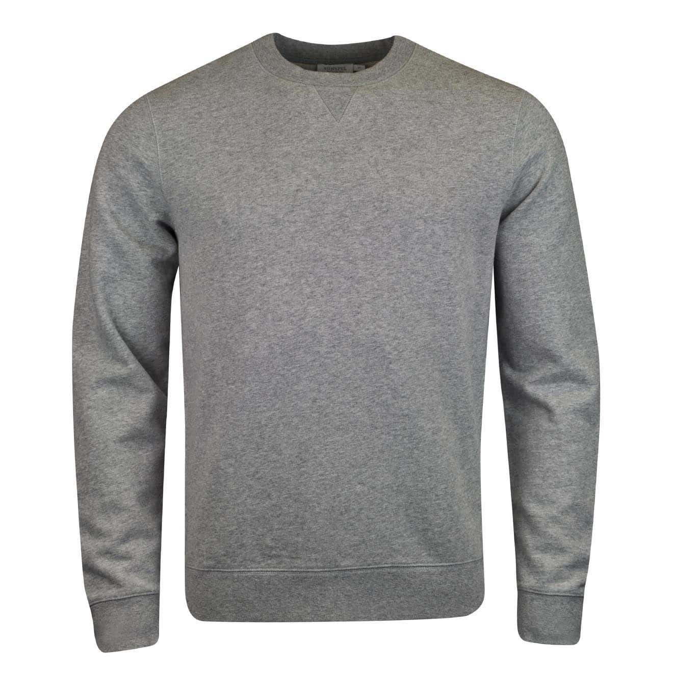 Sunspel Loopback Sweatshirt Grey Melange Sunspel