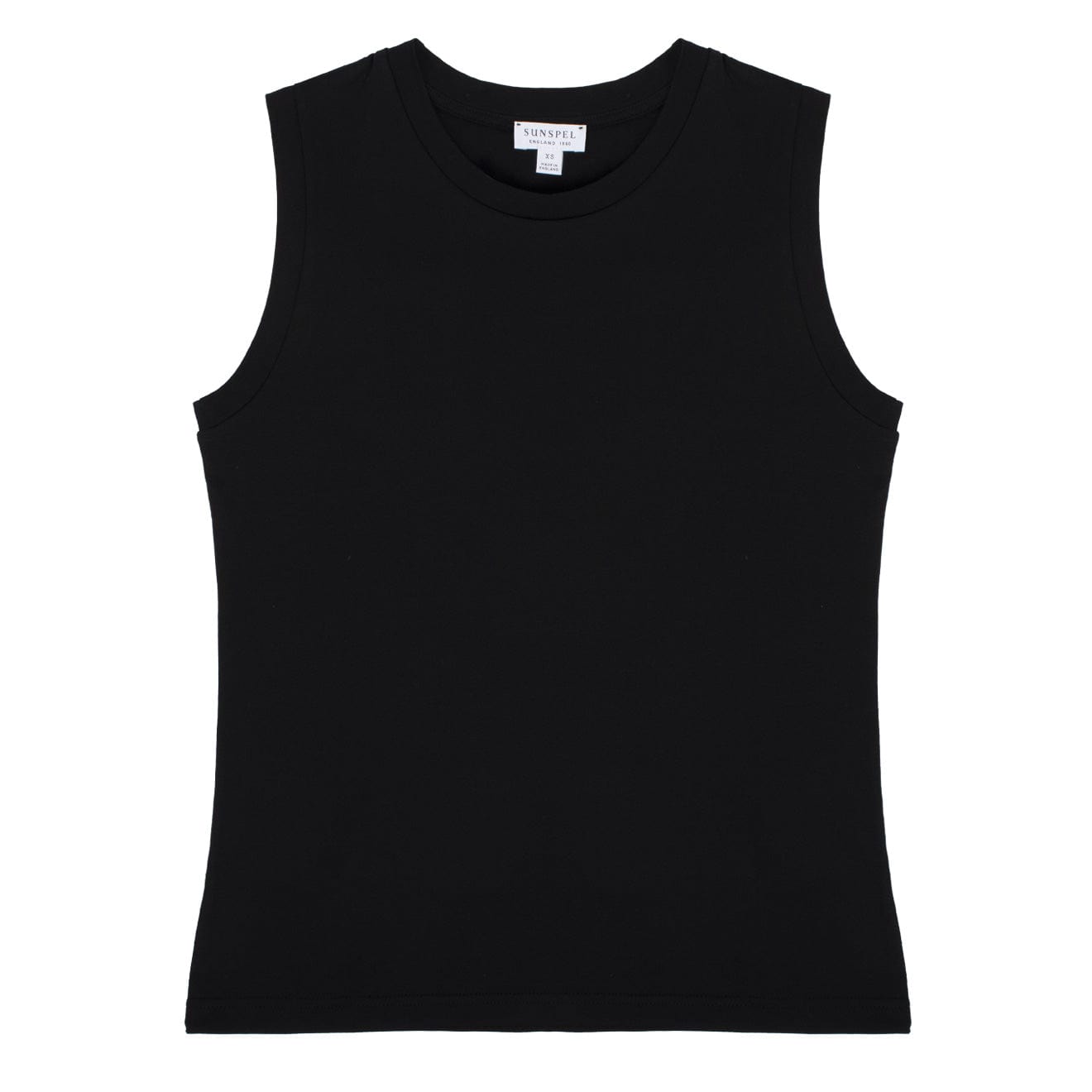 Sunspel Womens Boy Fit Tank T-Shirt Black Sunspel