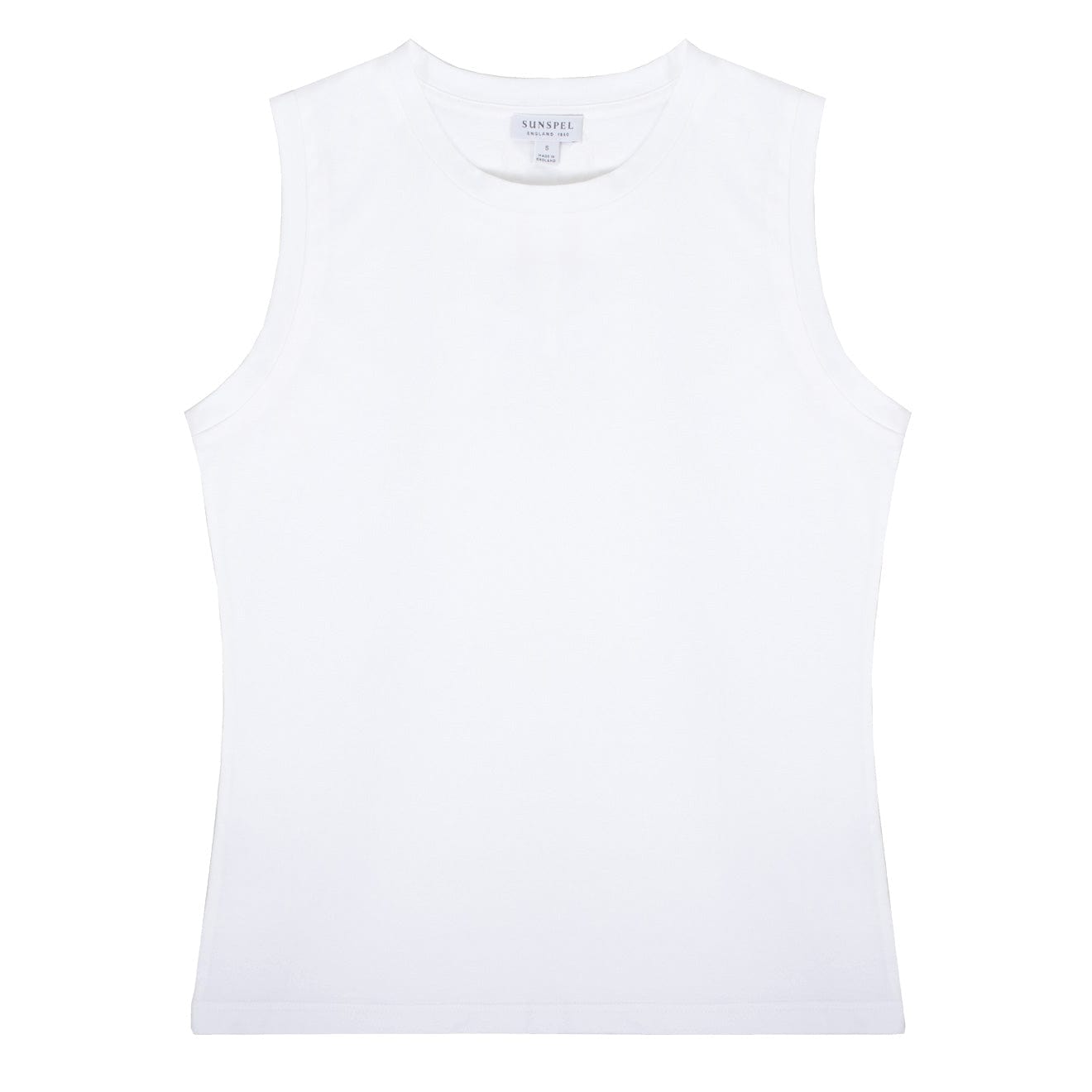 Sunspel Womens Boy Fit Tank T-Shirt White Sunspel