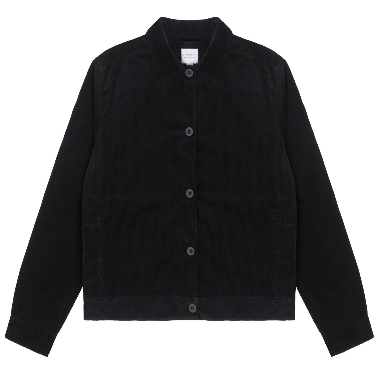 Sunspel Womens Corduroy Boxy Jacket Black Sunspel