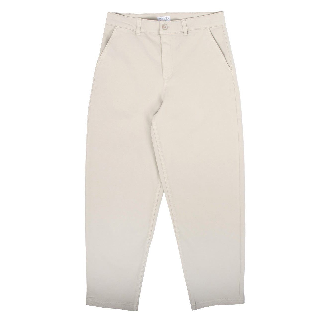 Sunspel Womens Cotton Tapered Trouser Chalk Sunspel