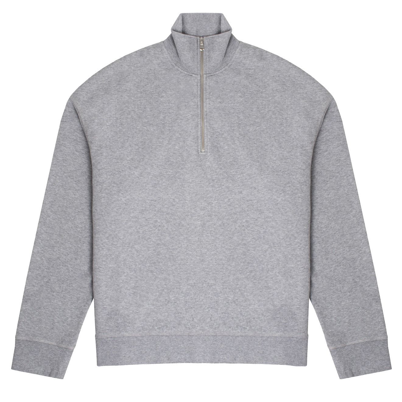 Sunspel Womens Half Zip Loopback Sweatshirt Grey Melange Sunspel