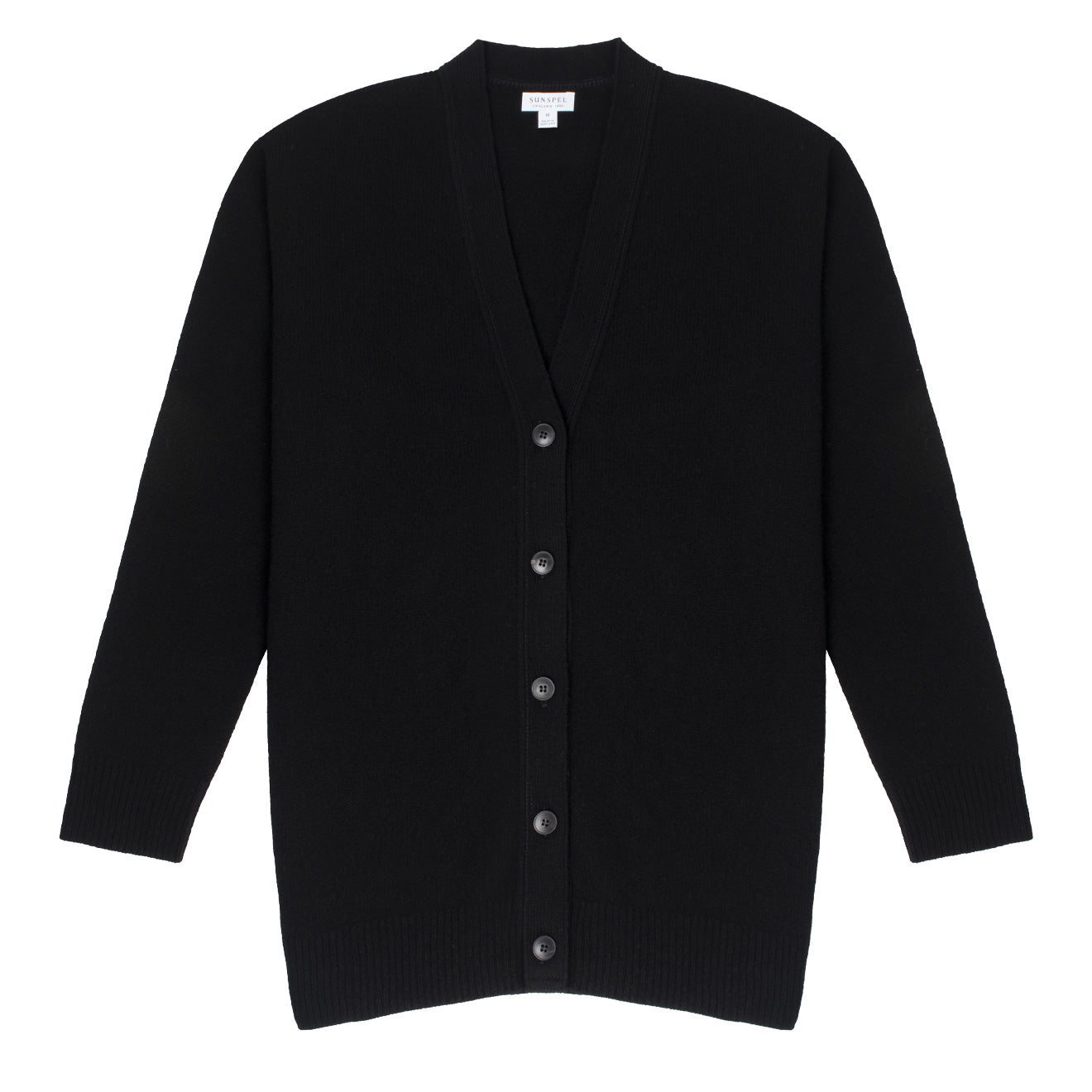 Sunspel Womens Lambswool Cardigan Black Sunspel