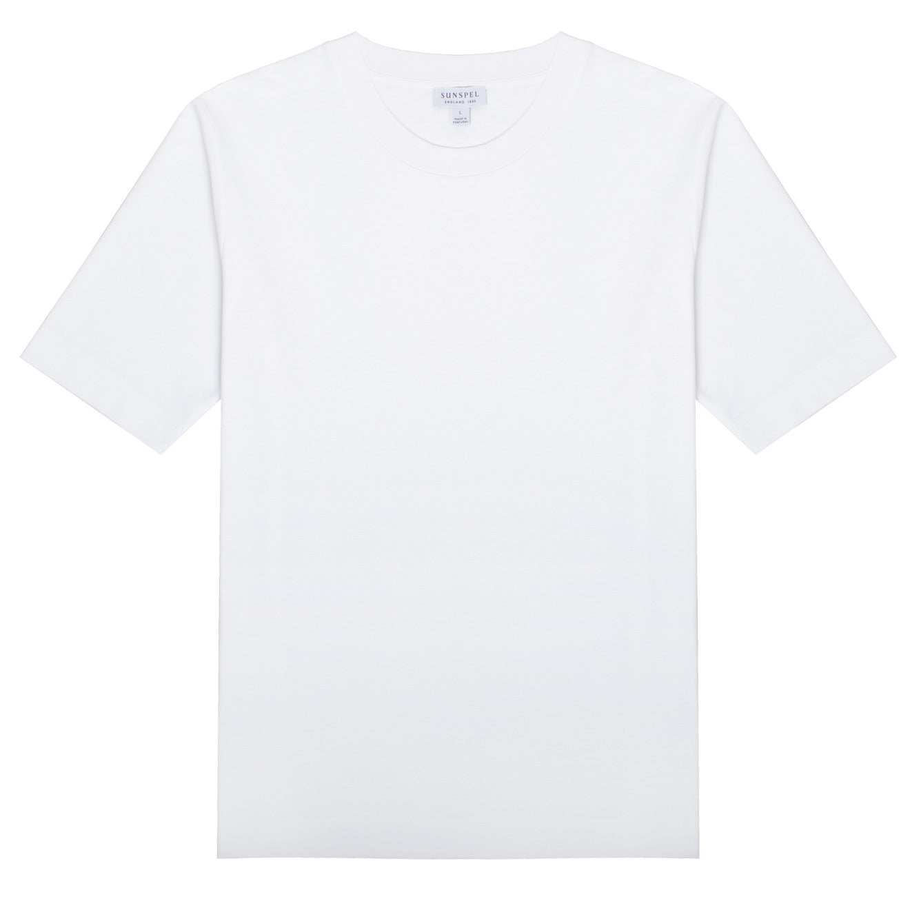 Sunspel Womens Mid Sleeve T-Shirt White Sunspel