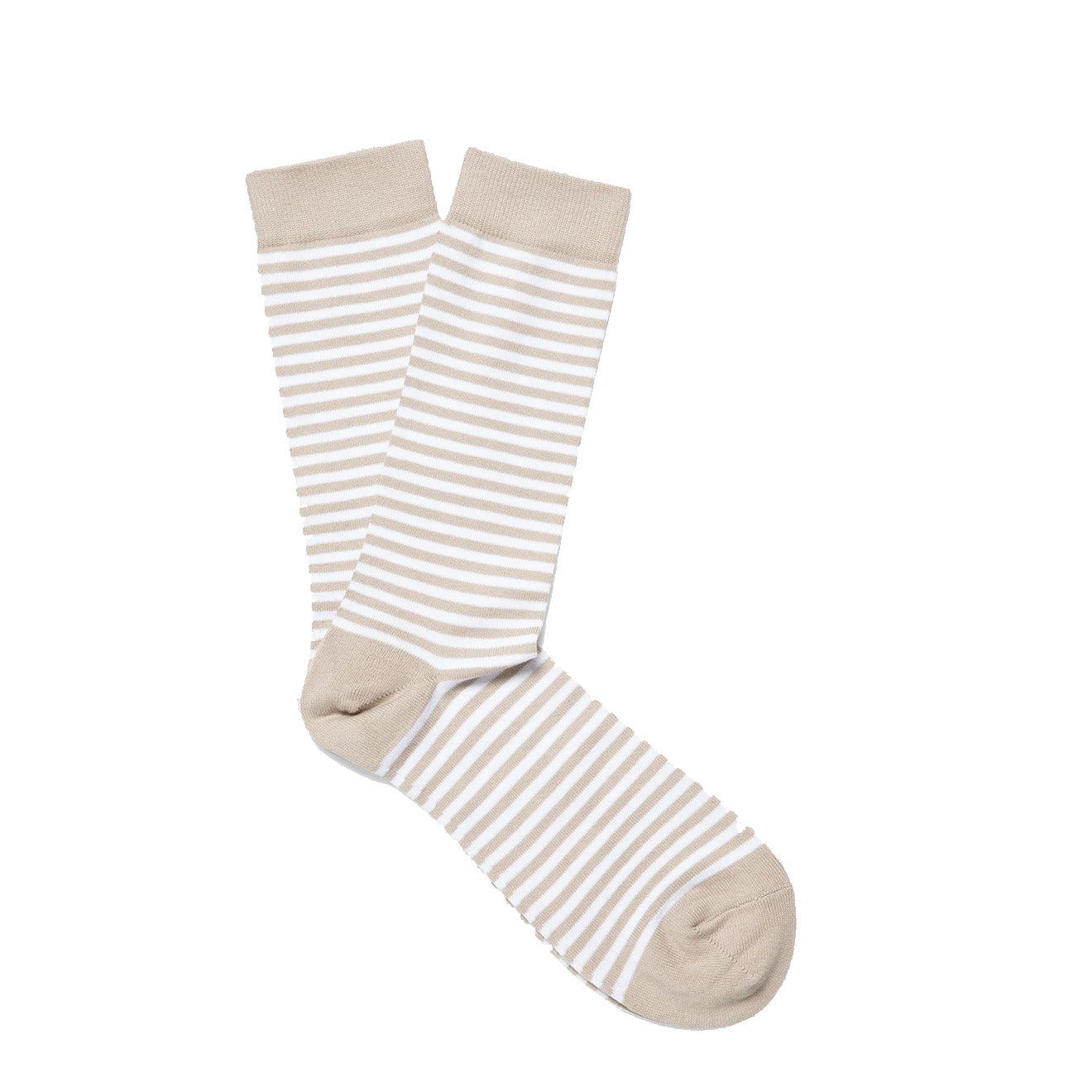 Sunspel Cotton Socks White / Light Sand English Stripe Sunspel