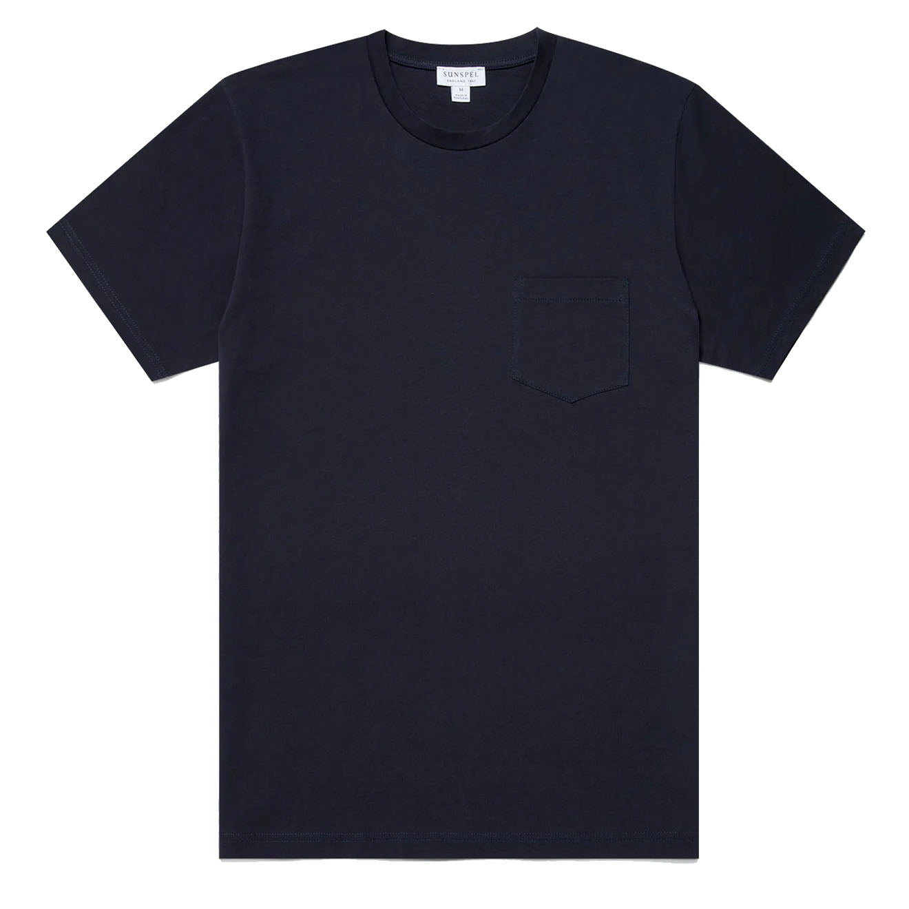 Sunspel Riviera Pocket Crew Neck T-Shirt Navy Sunspel