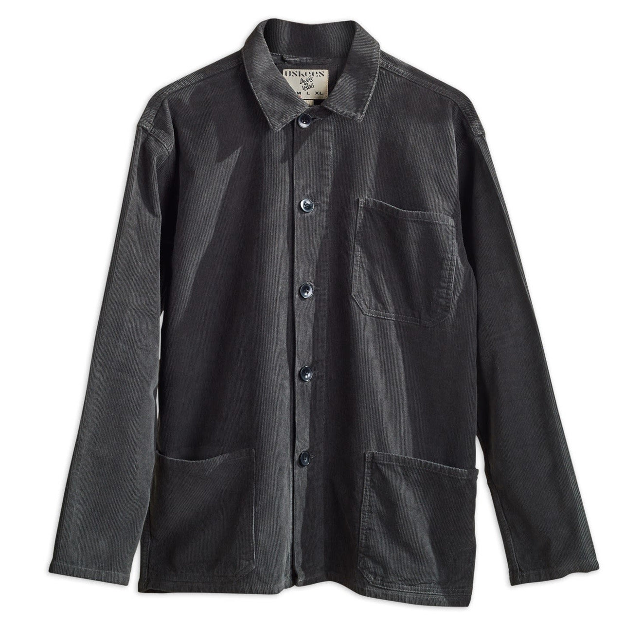 USKEES 3001 Buttoned Cord Overshirt Faded Black Uskees