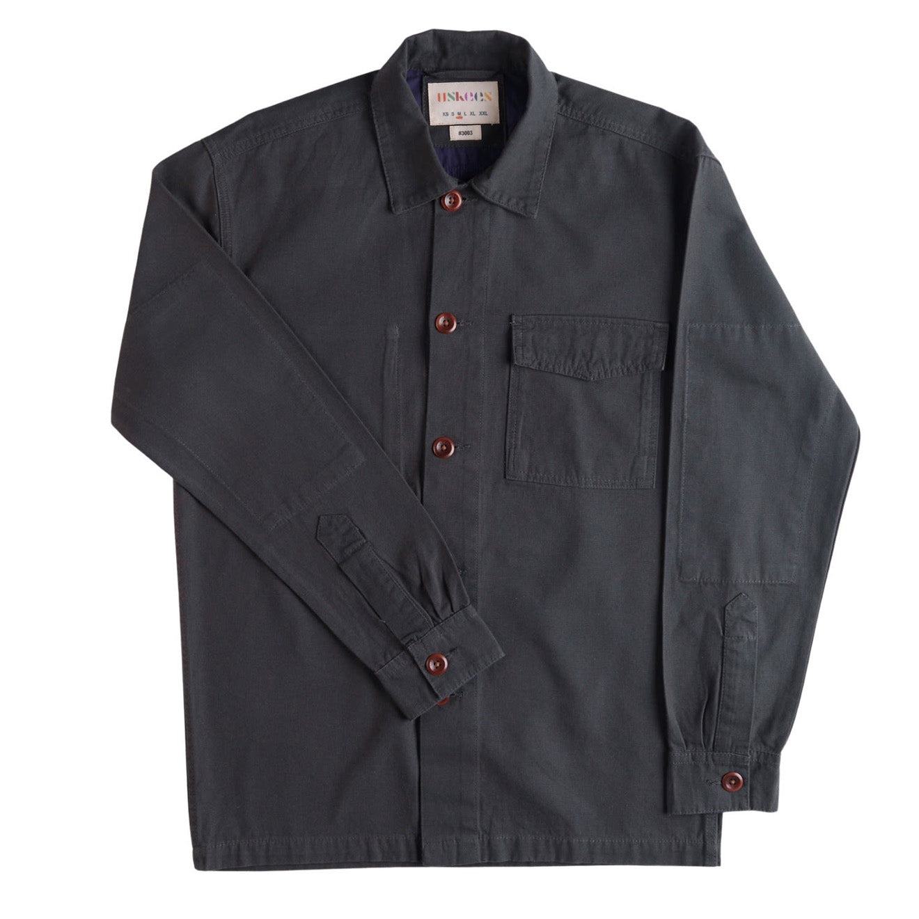 USKEES 3003 Buttoned Workshirt Charcoal Uskees