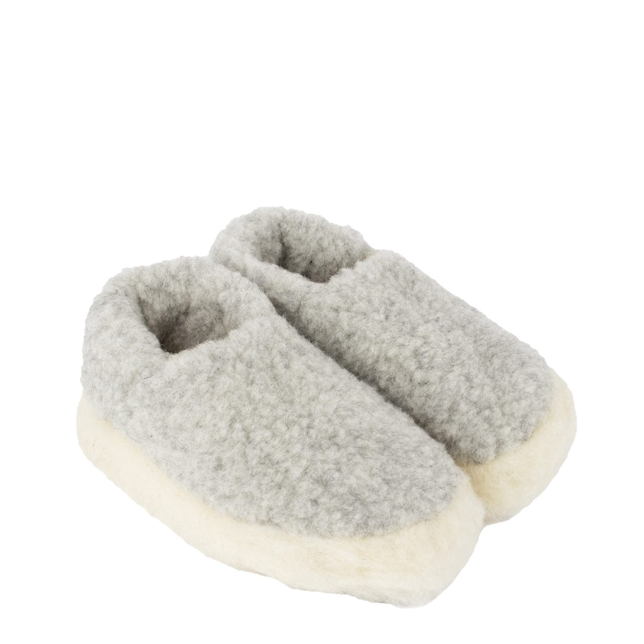 Yoko Wool Siberian Wool Slippers Light Grey | Parasol Store