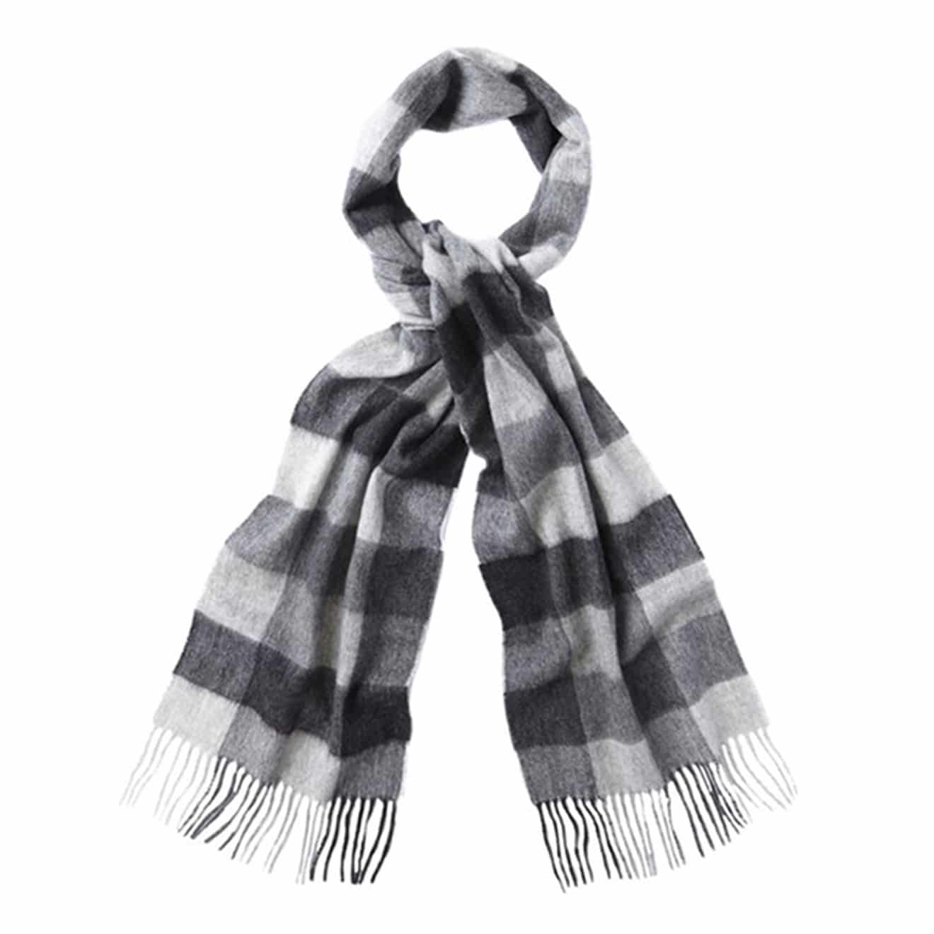 Barbour Large Tattersall Scarf Charcoal Barbour