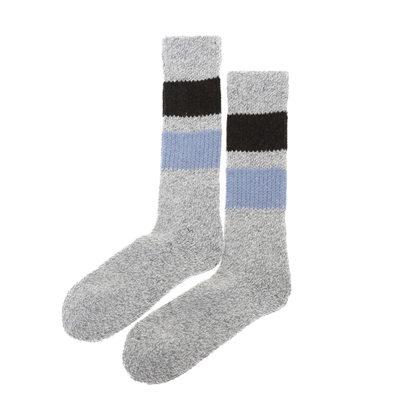 Rototo Retro Winter Outdoor Socks Gray / Dark Brown / Light Blue RoToTo